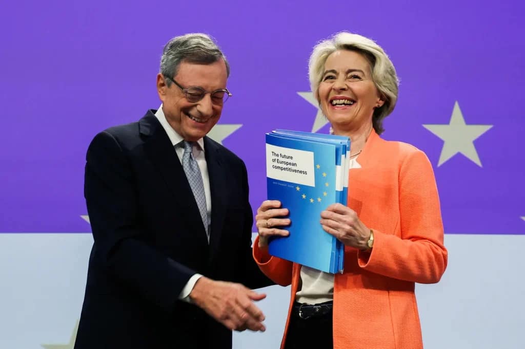 Mario Draghi with Ursula von der Leyen