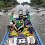 De lucht boven de rijstschaal Upgrade rice farming